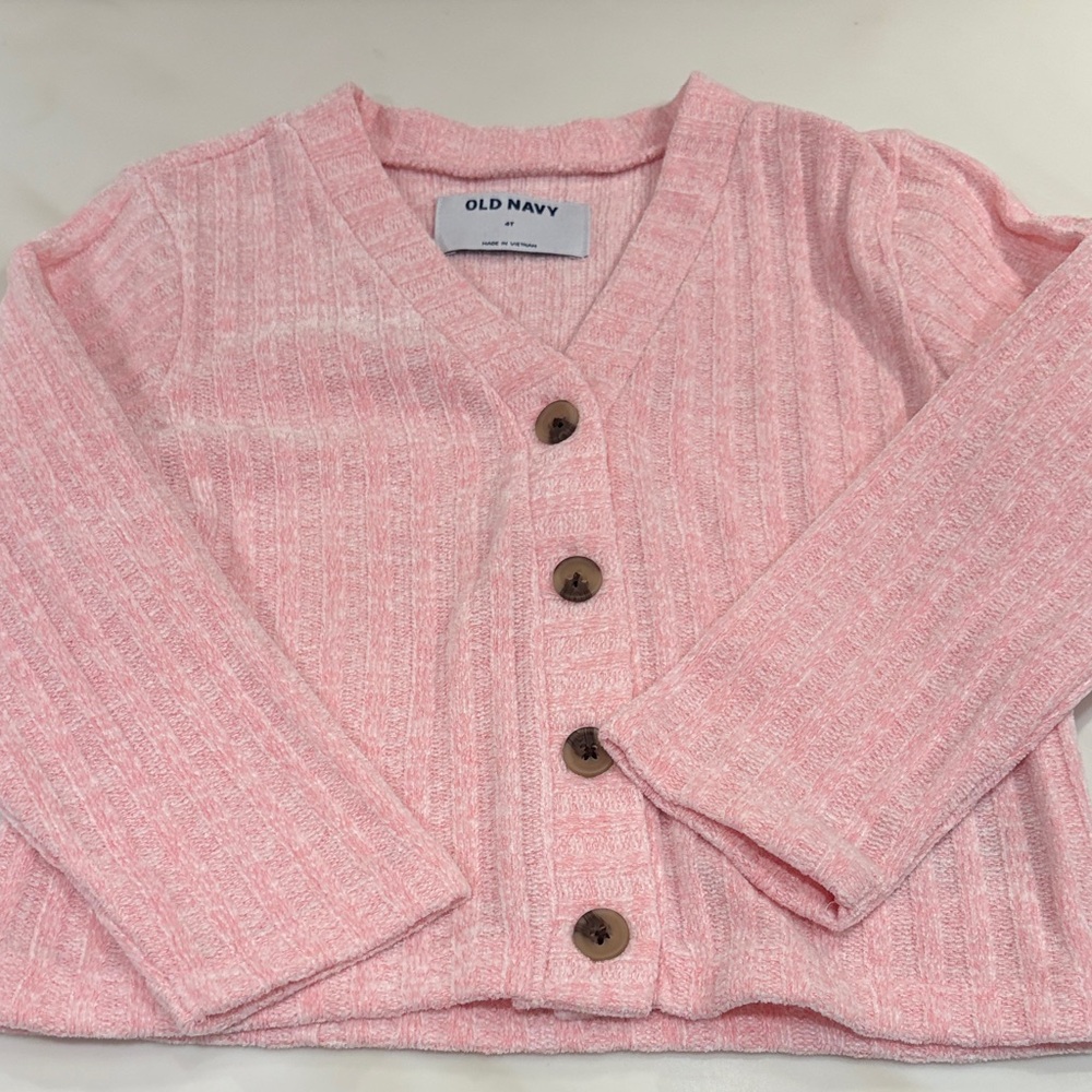 Girls Old Navy Soft Light Pink  Cozy Cardigan-4t NWT